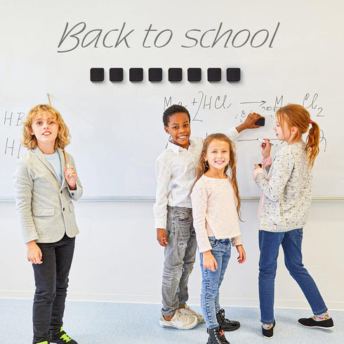 Dry Erase Erasers, IHPUKIDI 48 Pack Magnetic Whiteboard Cleansers for Classroom, Home and Office (Black)