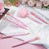 WEMATE 8Pcs Pink Ballpoint Pen Set, Metal Crystal Diamond Glitter Pens for Journaling, Gifts for Women, School, Office