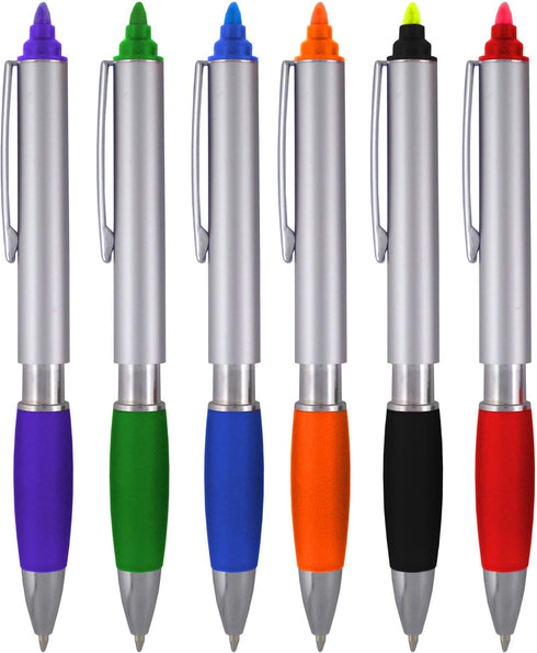 SyPen Ballpoint Pen with Highlighter, Chisel Tips, Pack of 12
