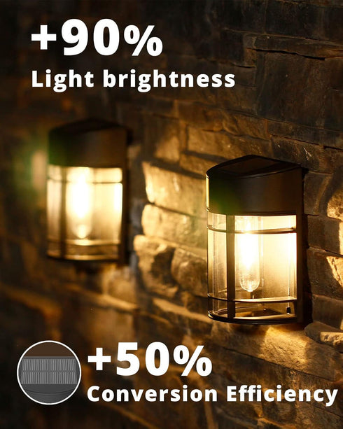 8 Pack Solar Fence Lights Outdoor, Waterproof Solar Lights Outdoor, Outdoor Solar Light Fence Light for Garden Fence