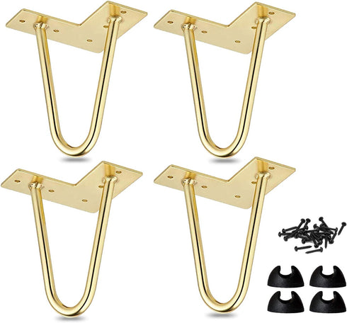 La Vane 4 inch Hairpin Table Legs (4-Pack), 10cm Mid-Century Modern Metal Furniture Legs