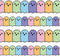 Whaline 32.8Ft Halloween Bulletin Board Border - Pastel Color Ghost Die Cut Trim Roll for Classroom