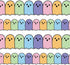 Whaline 32.8Ft Halloween Bulletin Board Border - Pastel Color Ghost Die Cut Trim Roll for Classroom