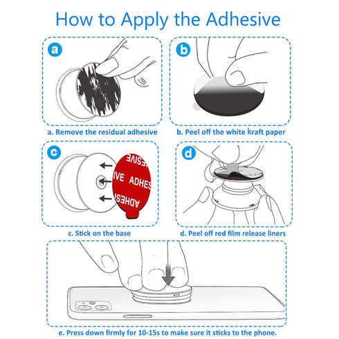 PKYAA 9 Pack Sticky Adhesive Compatible with Socket Base, Double-Sided Replacement Tape for Collapsible Grip & Stand