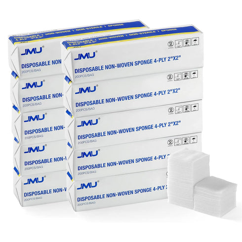 JMU 2000 Gauze Pads 2x2, Non Woven Sponges 4-Ply Non-Sterile Guaze All