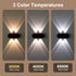 3 IP65 12H 2 Pack Ellasay Fence Lights Solar Powered: Outdoor LED Wall Lighting Dual Beam and Color Modes Waterproof