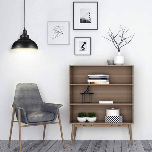 YeLEEiNO Indoor Pendant Lamp, Retro Black Finish E26 1-Light Ceiling Fixture with Plug in Cord and Switch
