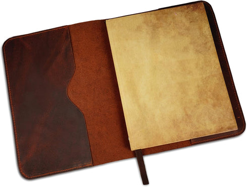 Journal Cover, Rustic Leather Journal Cover for Hard Cover Sketchbook XL Size (7.5 x 9.75 in), Refillable Cahier