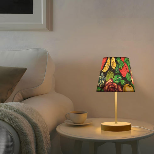 3 ALAZA Bedside Lamp Tropical Fruit Rose Apple Table Lamp for Bedroom Desk Lamp with USB Port LED Nightstand Color