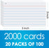 Beieverluck 2000 3x5 Inches PCS Index Cards White Flash Cards with Ring Lined Flashcards Ruled Index Cards Notecards