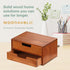 Double Drawer Desktop Storage Organizer, Modern Wood Design 2-Drawer Stackable Unit, Mahogany Wood