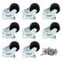 HOWDIA 1-inch Dia Swivel Single Wheel Rubber Caster Wheels - 8 Pack for Furniture, Small Trolley Wheels