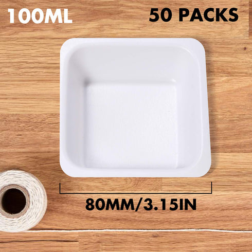 7ml 100ml Weigh Boat Set, 100 Pack Small & Large Lab Weighing Dishes for Measuring, Storing, Mixing Powders & Liquids with Easy Pour Design Disposable Mini Plastic Square Dish Scale Tray