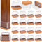 16 Pcs Rectangle Chair Leg Floor Protectors, Silicone Chair Leg Protectors for