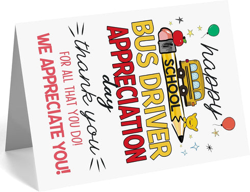 MOROLURU School Bus Drivers Day Card, Thank You Card for School Bus Driver, Appreciation Greeting Card for Bus Driver