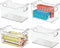 mDesign Deep Plastic Office Storage Bins with Handles for Organization in Filing