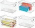 mDesign Deep Plastic Office Storage Bins with Handles for Organization in Filing