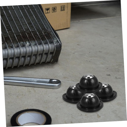 4pcs Amosfun Self Adhesive Large Mini Caster Wheels with Screws Swivel Steel Pulley for Furniture Kitchen Appliances