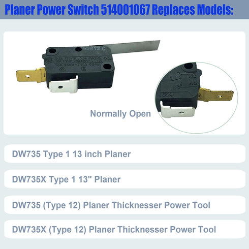 DEWALT Planer Power Switch Replacement 514001067, 5140010-67 DW735 DW735X (Pack of 2)