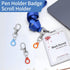 GAQWOK 6PCS Retractable Pen Holders - Clip on Pens for Badge Reel, Perfect Pen Holder for Lanyard, Nurses, and X-ray