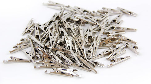 100pcs Metal Alligator Clip, 35mm Spring Clamps Test Line Crocodile Clip for Laboratory Electric Testing Work