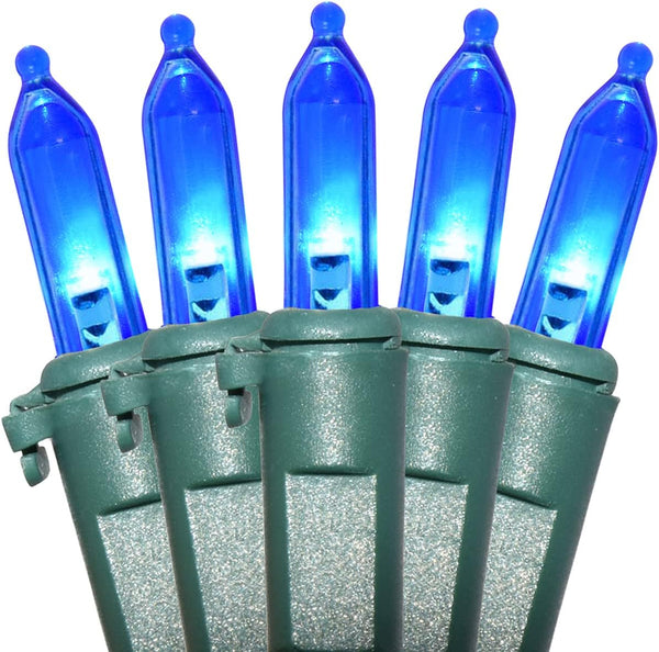 Holiday Essence Blue LED Xmas String Light 100 Count Green Wire 26.9