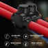 OhLectric 2 Port Multi Cable Connectors, 250 MCM-#6-2 Black Insulated Vinyl Coated Electrical Power Connector