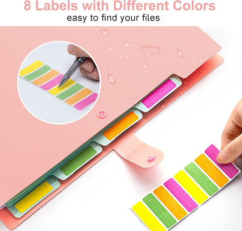 Forvencer Accordion File Organizer, Letter Size, 5 Pocket Expanding Folder, Cute with Labels for School Office Supplies