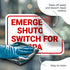 10x7 Inches, 4 Emergency Shutoff Switch for Spa Sign, Mil Vinyl Decal Stickers Weather Resistant, Made in USA