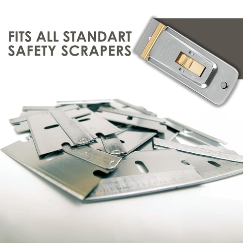 100 Pack, Single Edge Razor Blades, Made in the USA, Industrial Razor Blades, Scraper Refills, Box Cutter, Paint