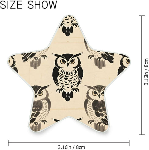 Burbuja 0.2W Ink Owls LED Night Light Plug into Wall Star-Shaped Nightlight Dusk to Dawn Auto Sensor for Bedroom