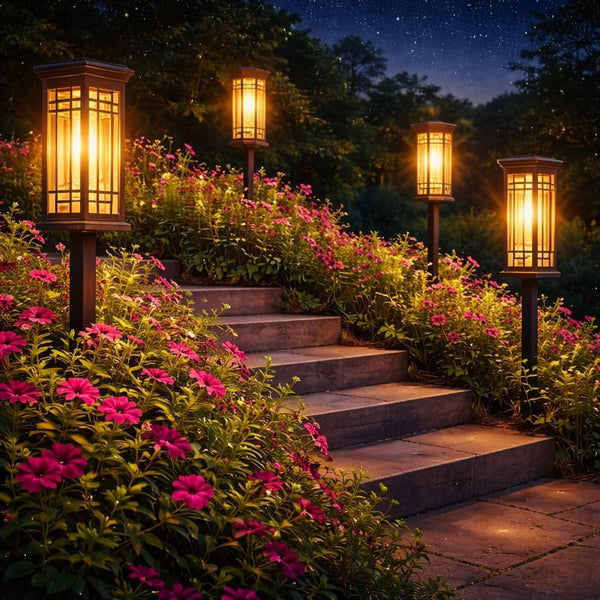 ALLIVING 8 Pack Solar Lights Outdoor Waterproof, Bright Solar Pathway Lights with Auto