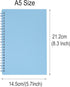 Yansanido Spiral Notebook, 6 Pcs A5 Thick Plastic Hardcover, Graph Paper, 80 Sheets - 160 Pages, 6 Colors