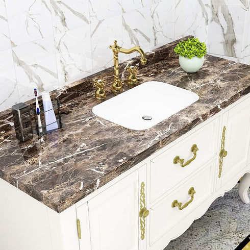 Livelynine Self Adhesive Marble Contact Paper for Kitchen Counter Top Covers, Waterproof Peel and Stick 15.8x78.8 Inch