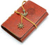 EvZ Leather Writing Journal Notebook, 5 Inches Vintage Nautical Spiral Blank Diary Notepad, Red Brown.