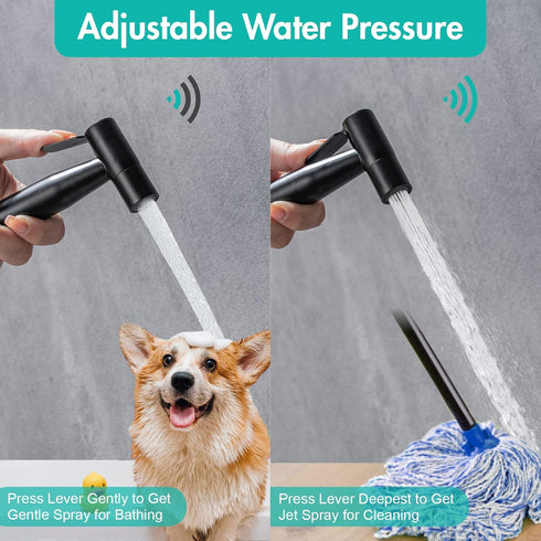 2 Pack Set BARROCK Handheld Bidet Sprayer for Toilet, Stainless Steel Metal Made Baby Cloth Diaper Spraying Kit