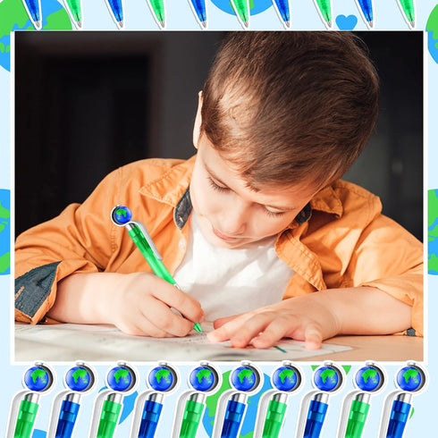 Teling Earth Pens, Retractable Cute Globe Pens Bulk, 1.0 mm Tellurion Shape for Kids Adults School Office Supplies
