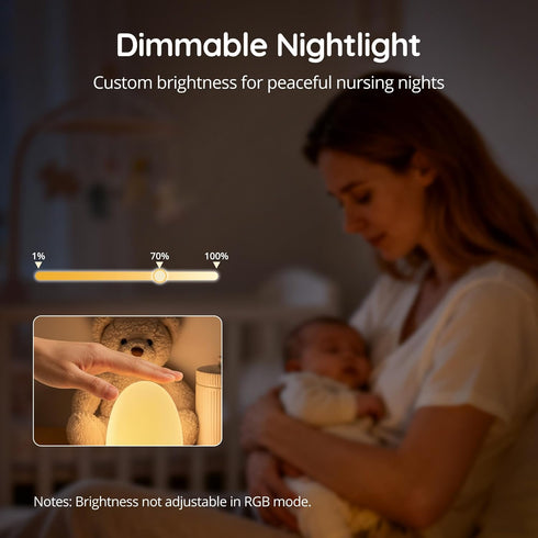 Dimming, Harmless, JolyWell Night Light for Kids, Baby Night Light with Sound Machine, RGB Egg Night Light for Nursery