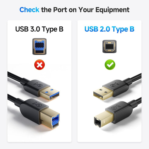 3-Pack 10ft, Cable Matters USB Printer Cable - USB A to B Cable, Compatible with Printer, External Hard Drive, Audio