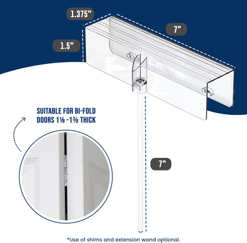 (2- Pack) Closet 1 3/8" - Safety Innovations Bi-fold Door Lock - Protection Child and Pet Proof Bi-fold Door Lock