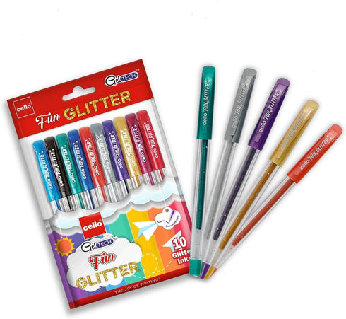 Cello Fun Glitter Gel Pen - 10 Sparkler Color Pens