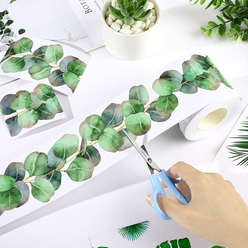 Eucalyptus Die-Cut Border Trim Bulletin Board - 65ft Green Leaves Decor for School Classroom Wall