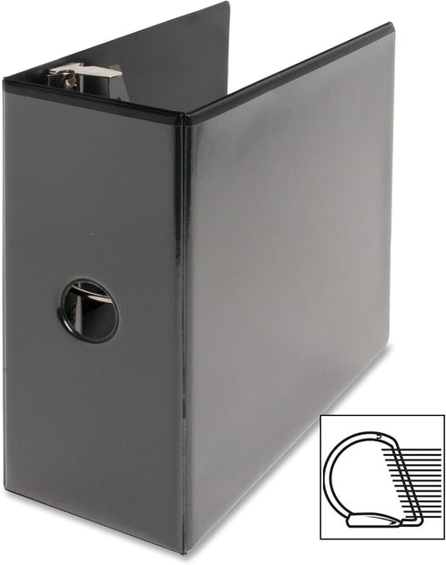 Business Source 28451 D-Ring View Binder, 5-Inch Capacity, 11x8-1/2-Inch, Black