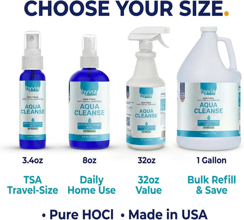 Hyvia Health 8fl oz AquaCleanse Hypochlorous Acid Spray - All-Purpose Cleaner with HOCL, All-Natural Surface Cleaning