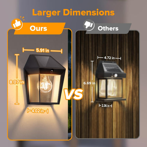 3 1Pack LUTEC Solar Wall Lights Outdoor, Solar Wall Lanterns with Modes, Dusk to Dawn Motion Sensor Led Sconce Lights