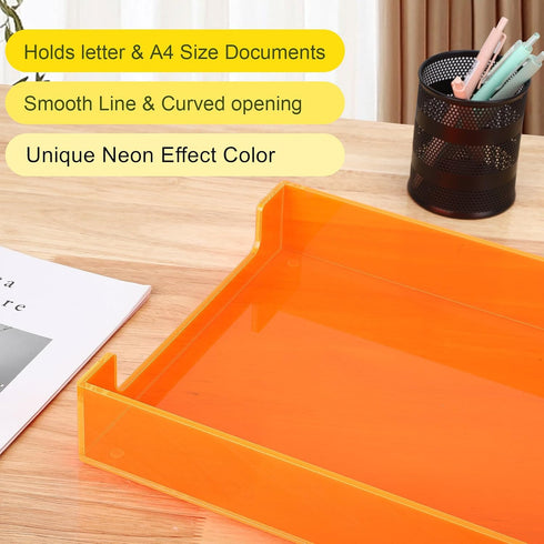 A4 13.8x10.6x2.4 Inches, Paper Tray Acrylic File Organizer for Desk Letter Tray Desk Organizer Document Holder Sorter