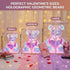 Aladdinas LED Teddy Bear Night Light, Holographic Iridescent Design, Nursery Decor Display Box with Ribbon (Pink Hear