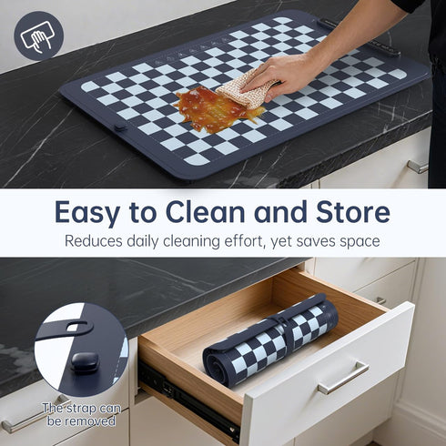8s 7-Level 8-Hour Food Warming Mat - Fast Heating Electric Warming Tray with Temperature & Timer, Roll-Up Portable Food