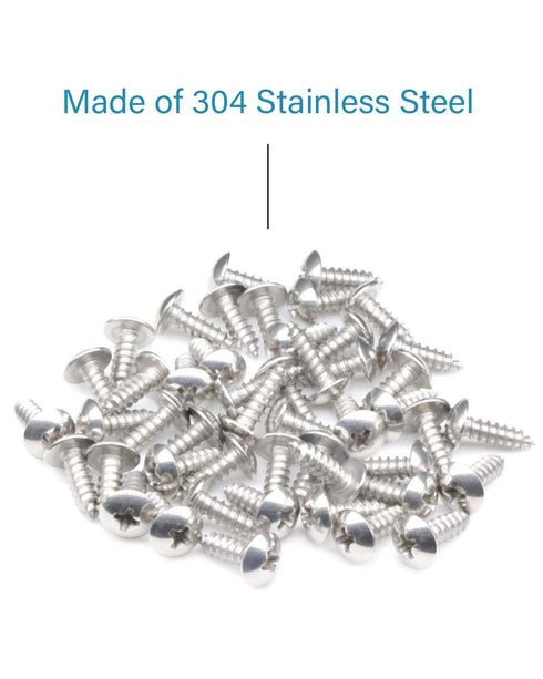 100Pcs #8 x 1/2" Truss Head Phillips Wood Screws, Heavy Duty 18-8 (304) Stainless Steel Screws