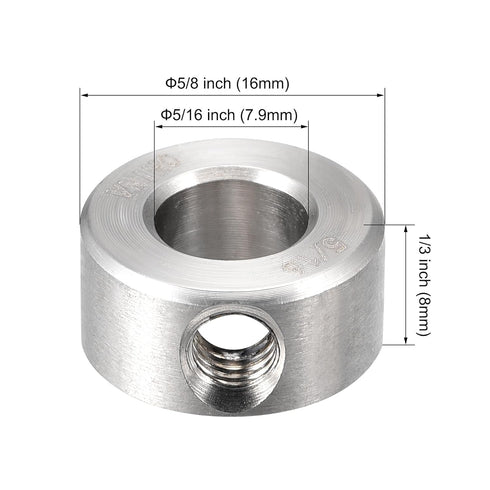 uxcell Drill Stop 5/16" I.D. Stainless Steel for Set Screws Chuck Woodworking Drill Bits Depth Holder 2Pcs